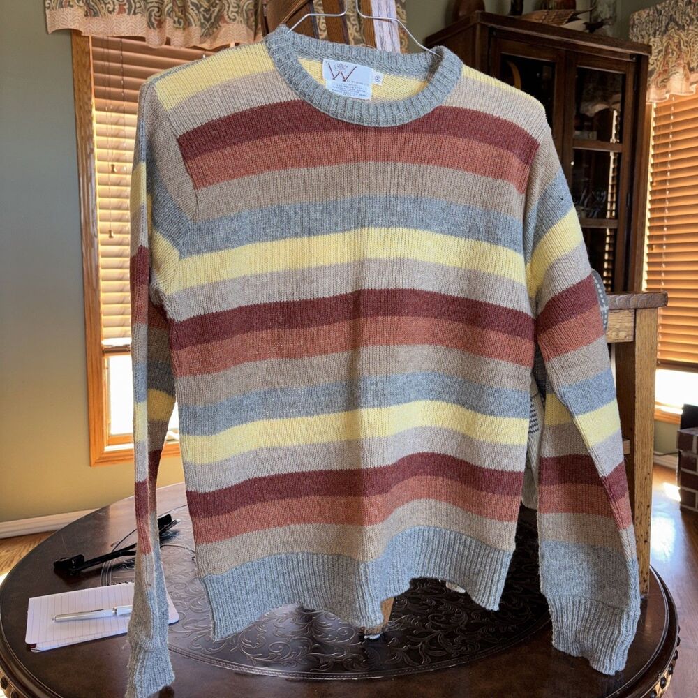 Vintage Wickbury Limited Mens Medium Wool Blend Sweater Grandma Cottage Core